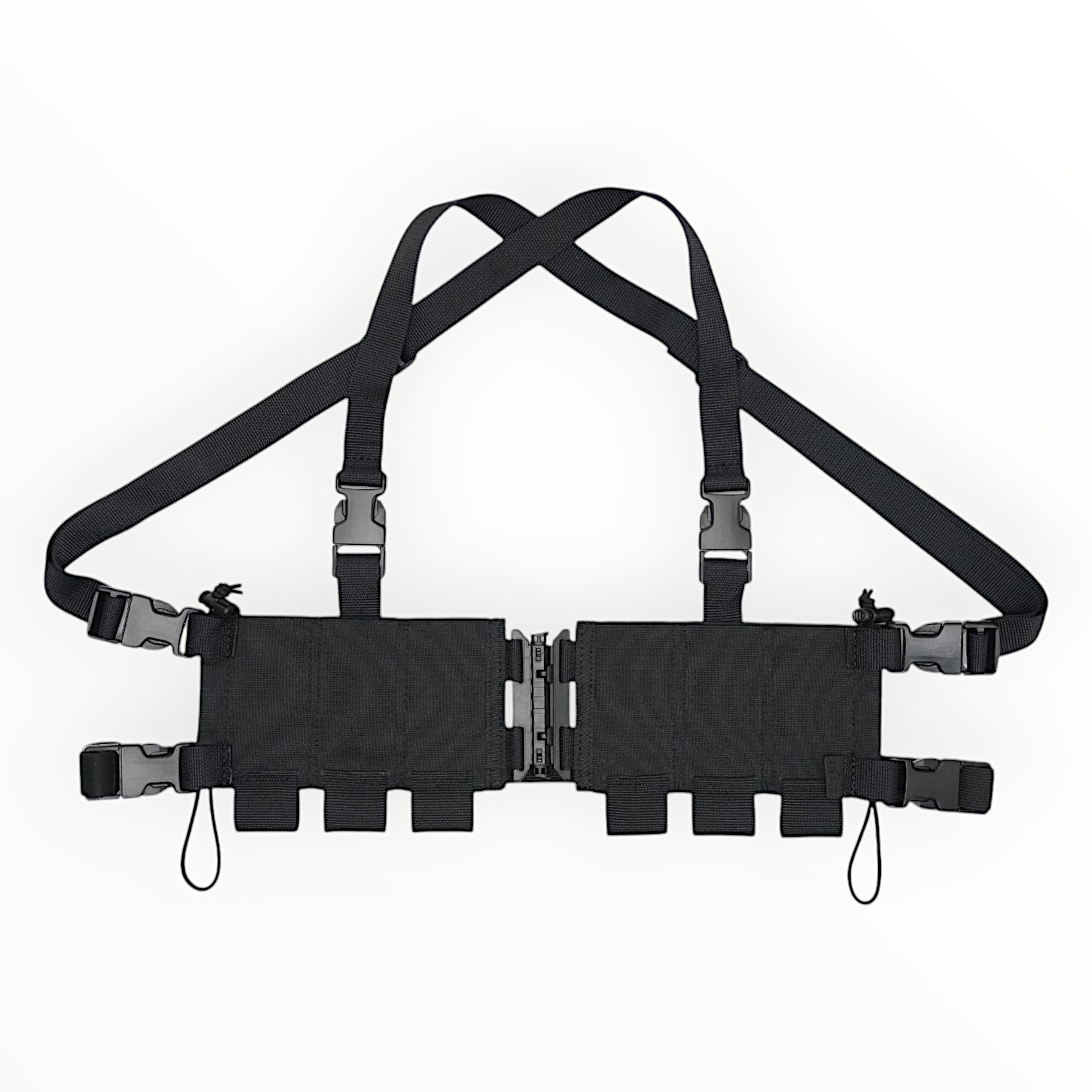 Ez-Rig VTG Edition chest rig featuring a center-split design and adjustable elastic straps for easy carrying.