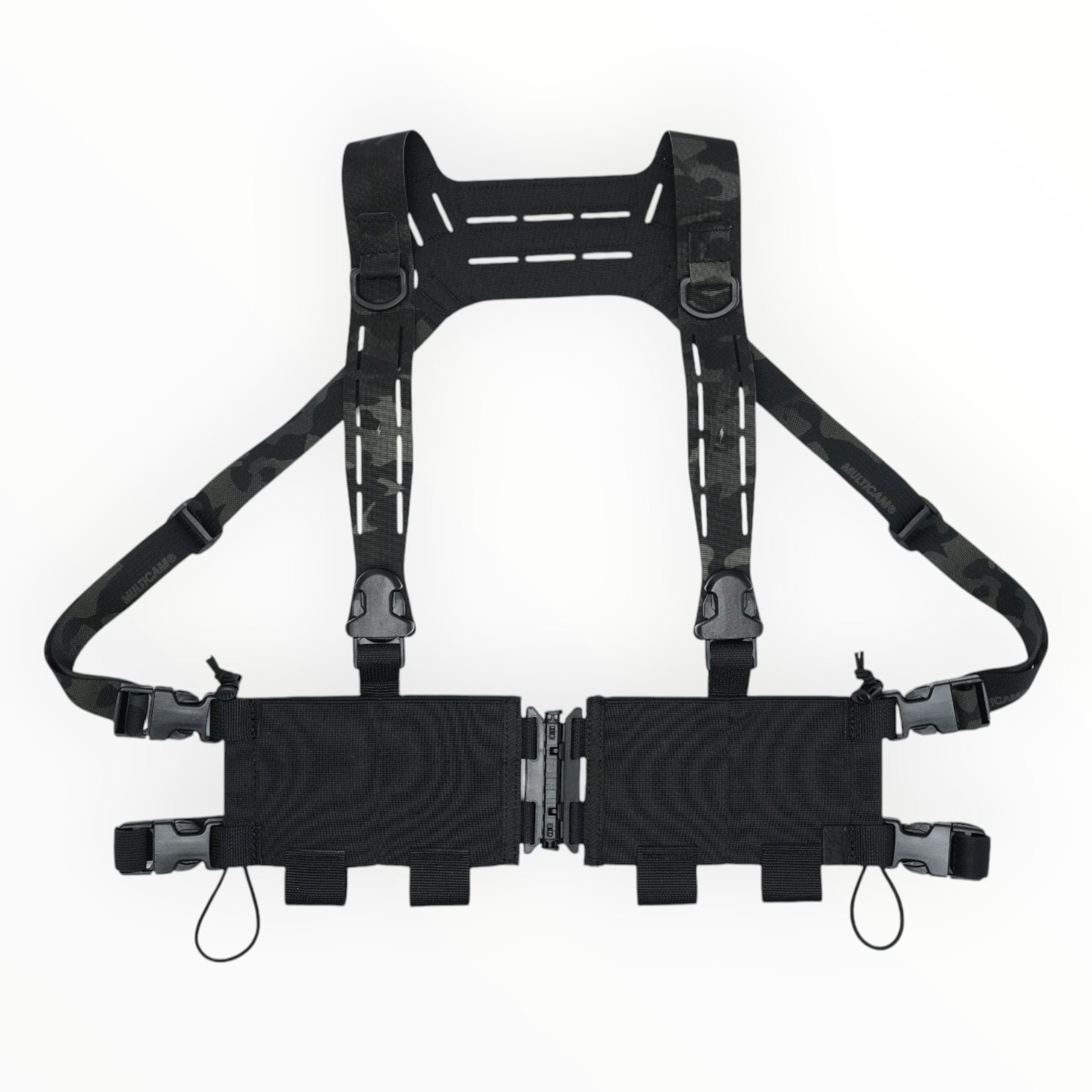 Ez-Rig VTG Edition chest rig with center split design, featuring adjustable straps and elastic band compartments.