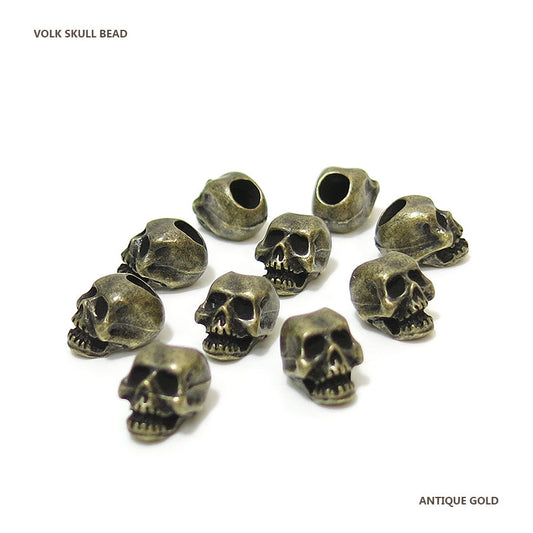 VOLK SKULL BEAD / ANTIQUE GOLD