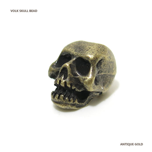 VOLK SKULL BEAD / ANTIQUE GOLD